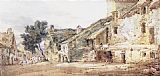 Thomas Girtin Famous Paintings - Village Scene in France